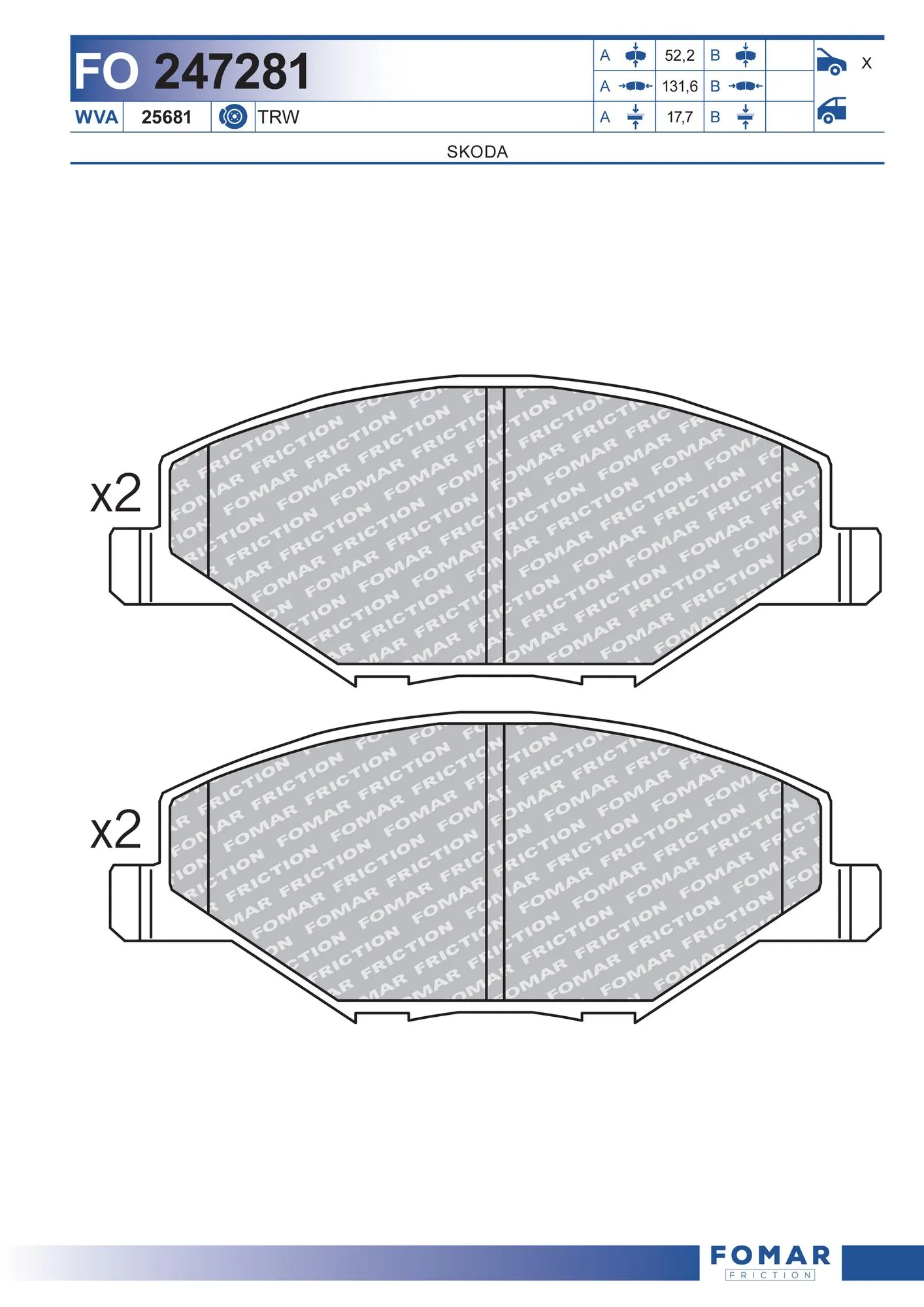 Brake Pad Set, disc brake